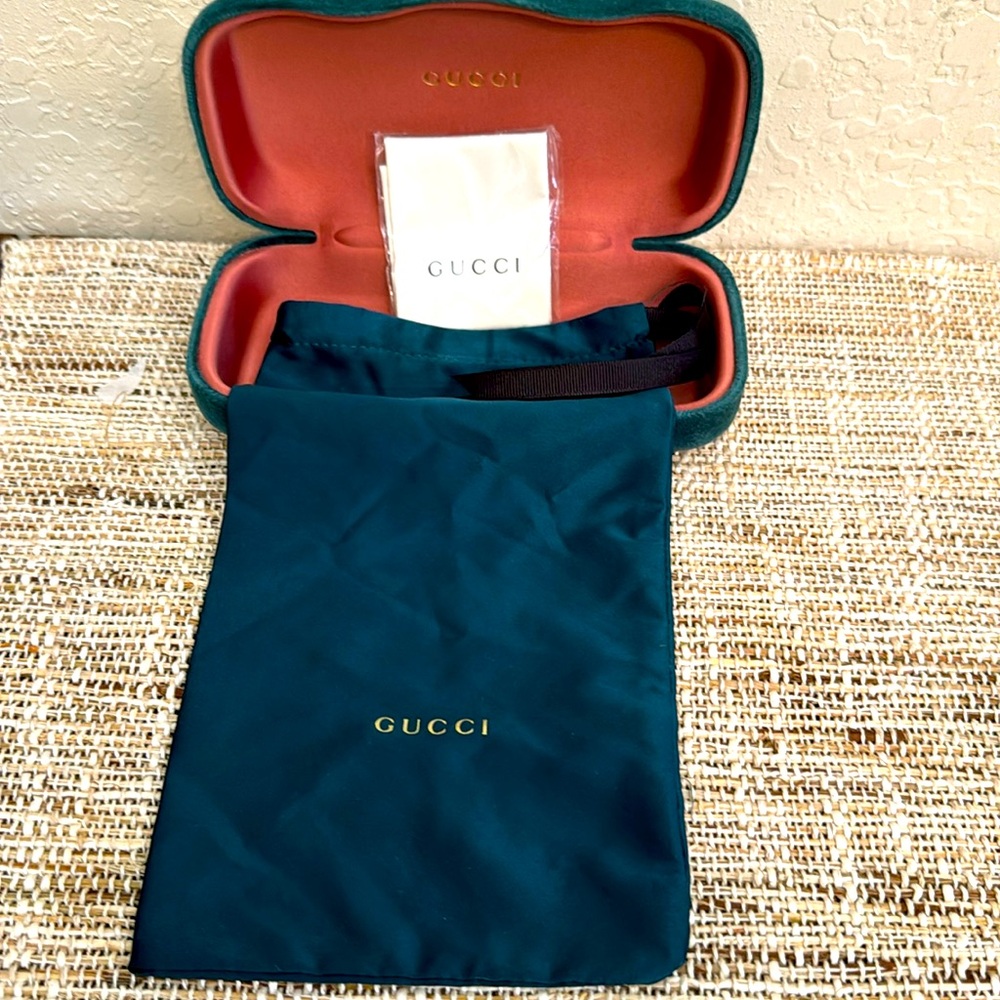 Crushed Velvet Emerald Green Authetic Gucci Sunglasses Case